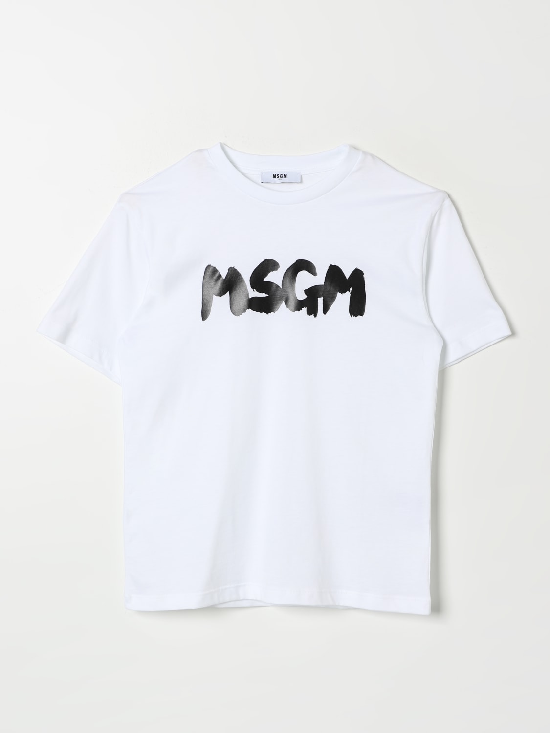 MSGM KIDS T-SHIRT: T-shirt MSGM Kids in cotone con logo , Bianco - Img 1