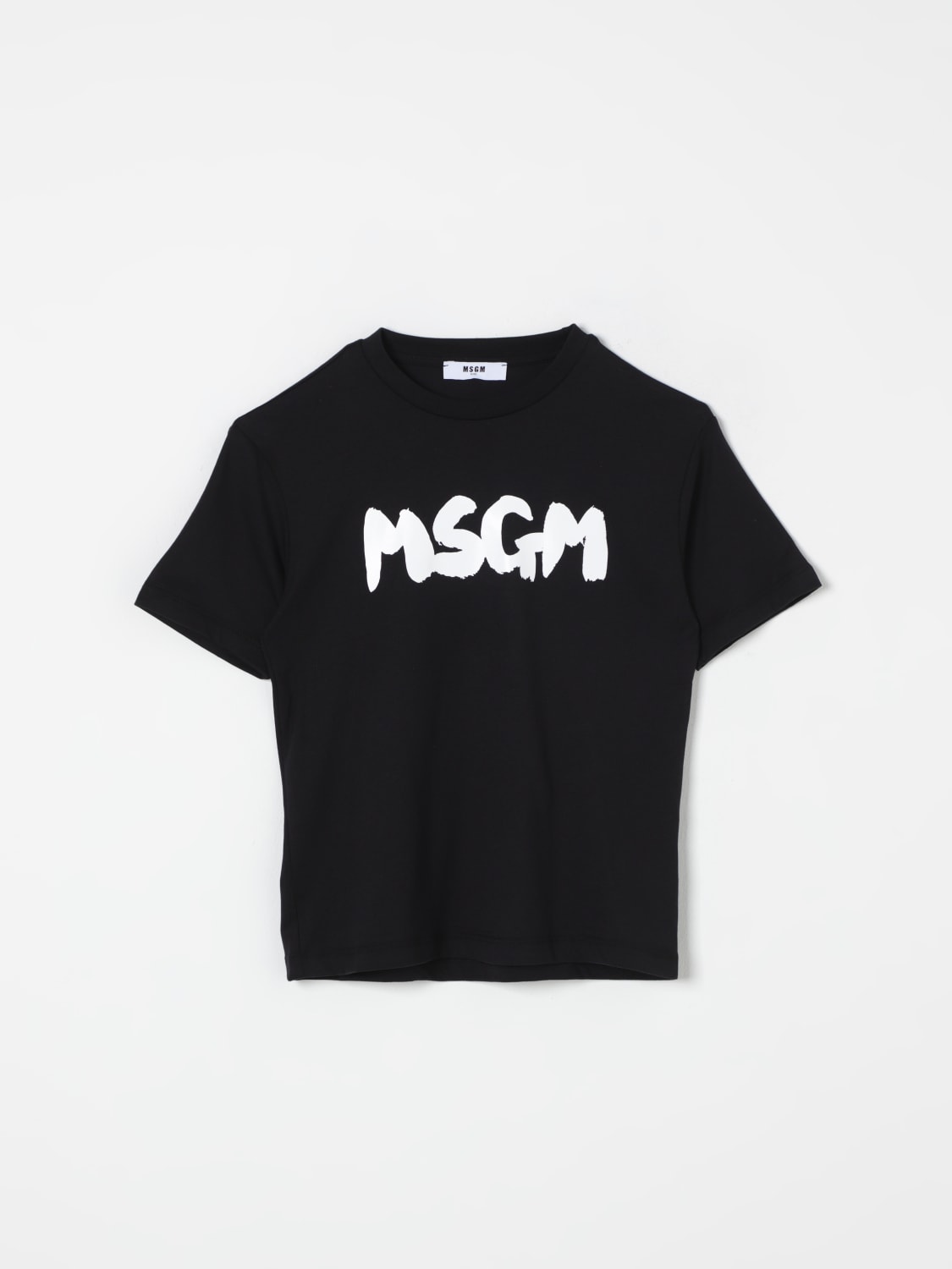 MSGM KIDS T-SHIRT: T-shirt MSGM Kids in cotone con logo , Nero - Img 1