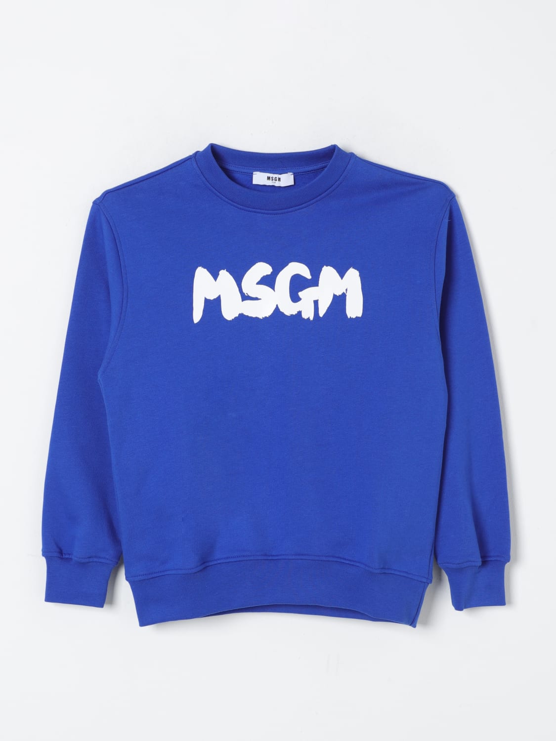 MSGM KIDS MAGLIA: Felpa a girocollo MSGM Kids in cotone, Royal - Img 1