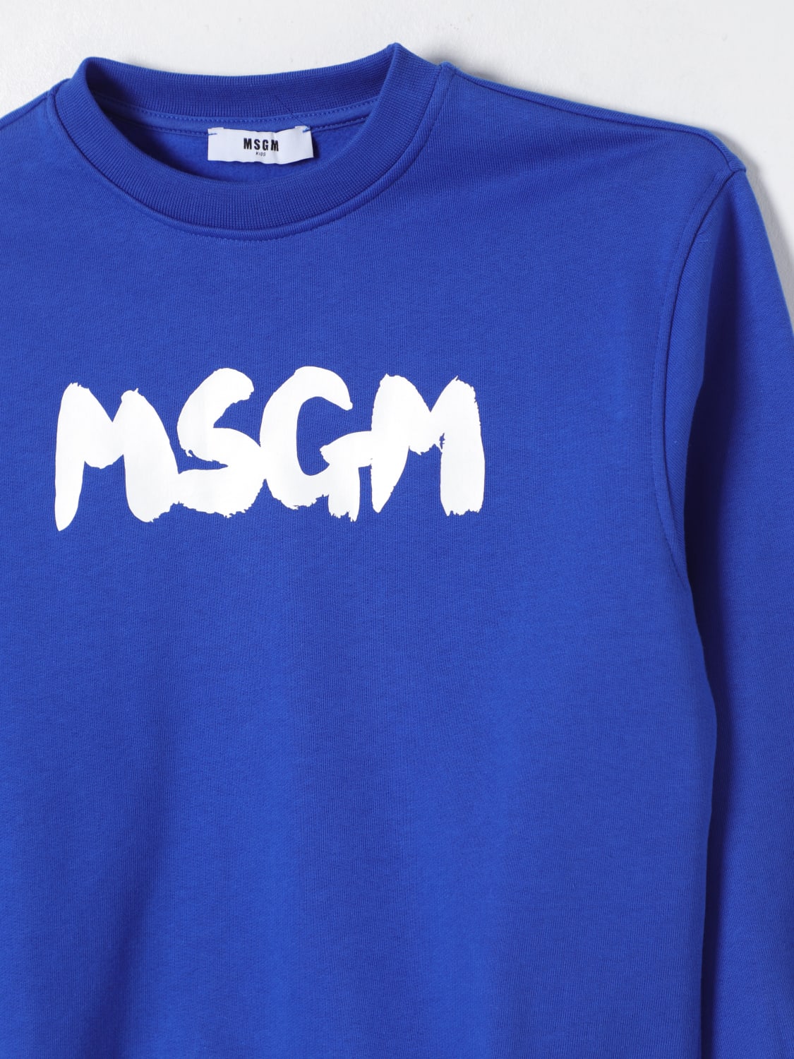 MSGM KIDS MAGLIA: Felpa a girocollo MSGM Kids in cotone, Royal - Img 3