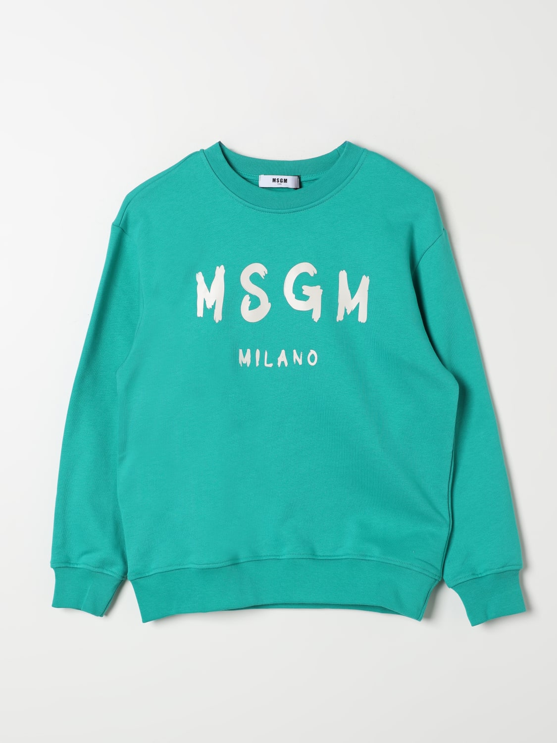 MSGM KIDS MAGLIA: Felpa a girocollo MSGM Kids, Verde - Img 1