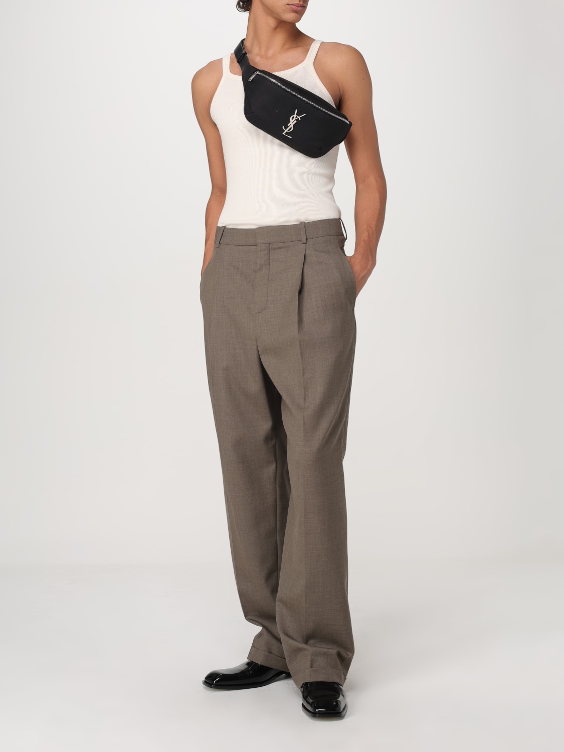 SAINT LAURENT MARSUPIO: Marsupio Saint Laurent in canvas e pelle , Nero - Img 2