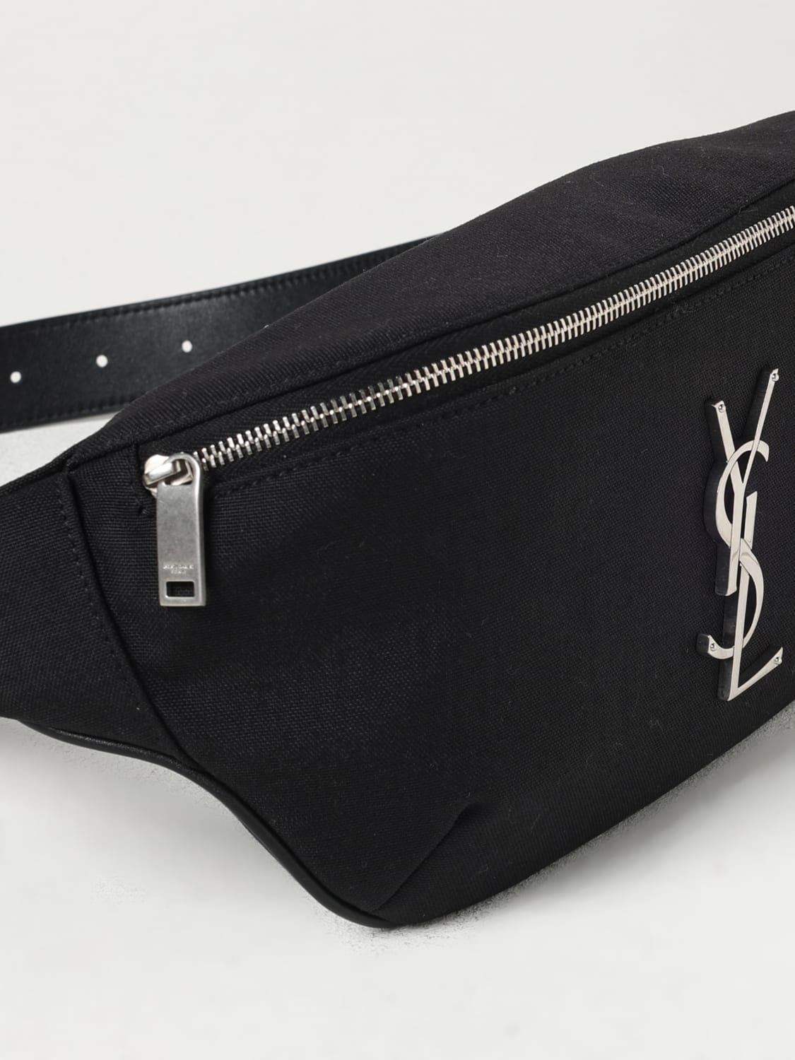 SAINT LAURENT MARSUPIO: Marsupio Saint Laurent in canvas e pelle , Nero - Img 4