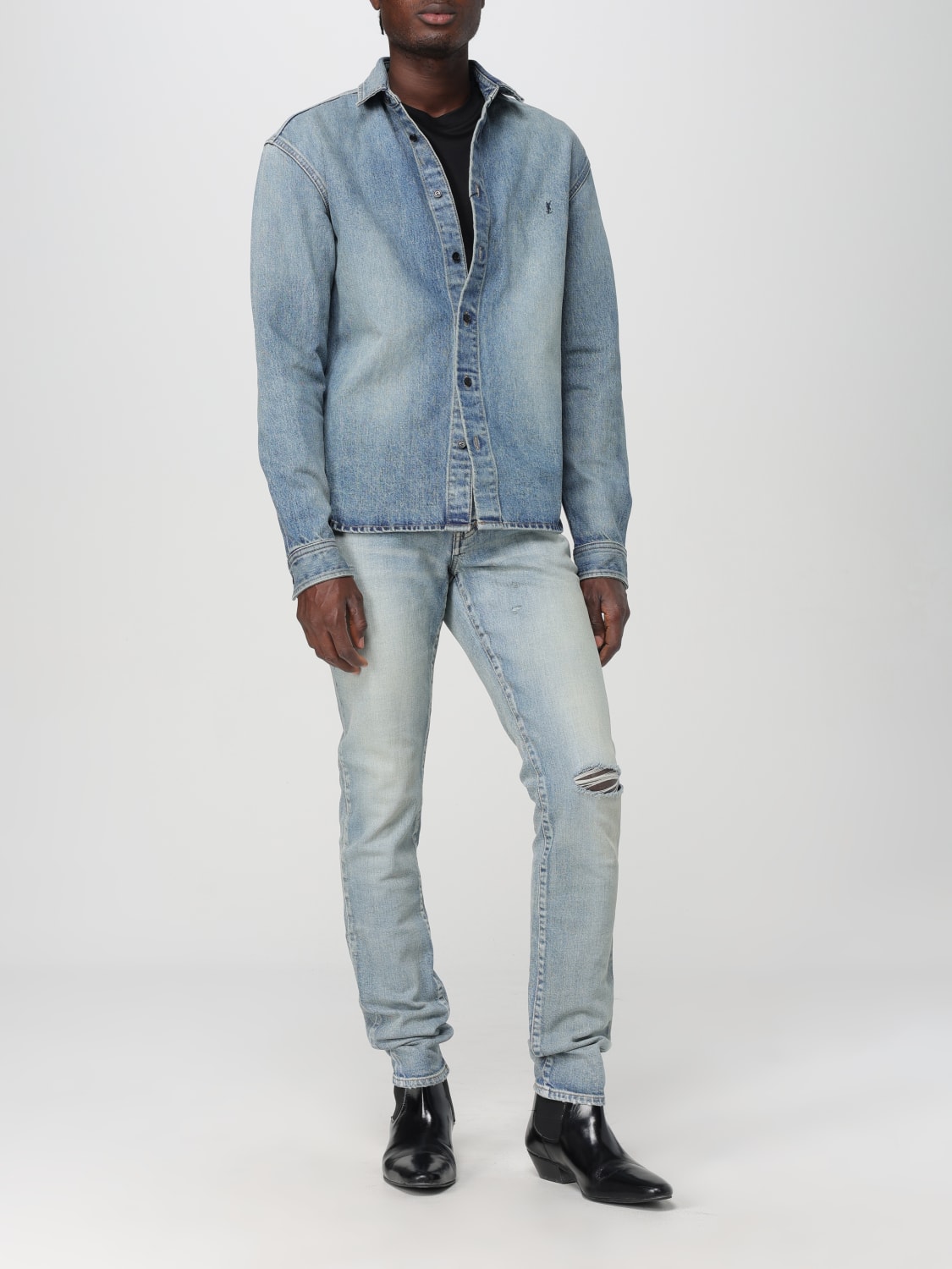 SAINT LAURENT SHIRT: Shirt men Saint Laurent, Denim - Img 2