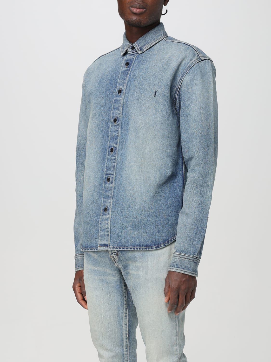 SAINT LAURENT SHIRT: Shirt men Saint Laurent, Denim - Img 4