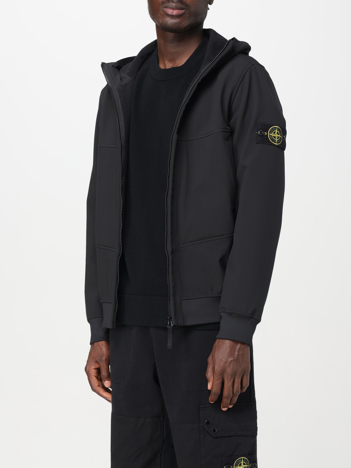 Black shops stone island parka