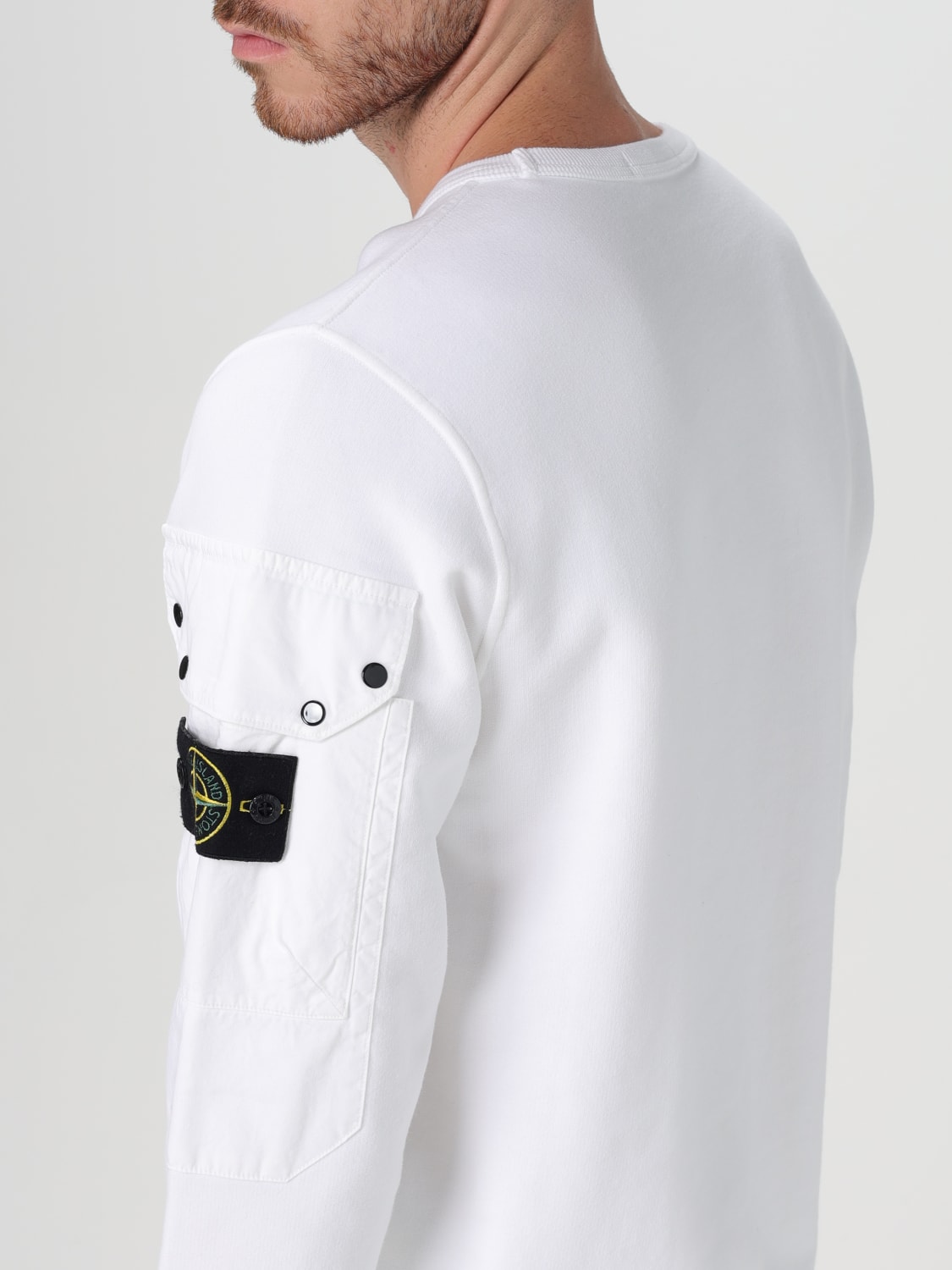 STONE ISLAND SUDADERA: Sudadera hombre Stone Island, Blanco - Img 5