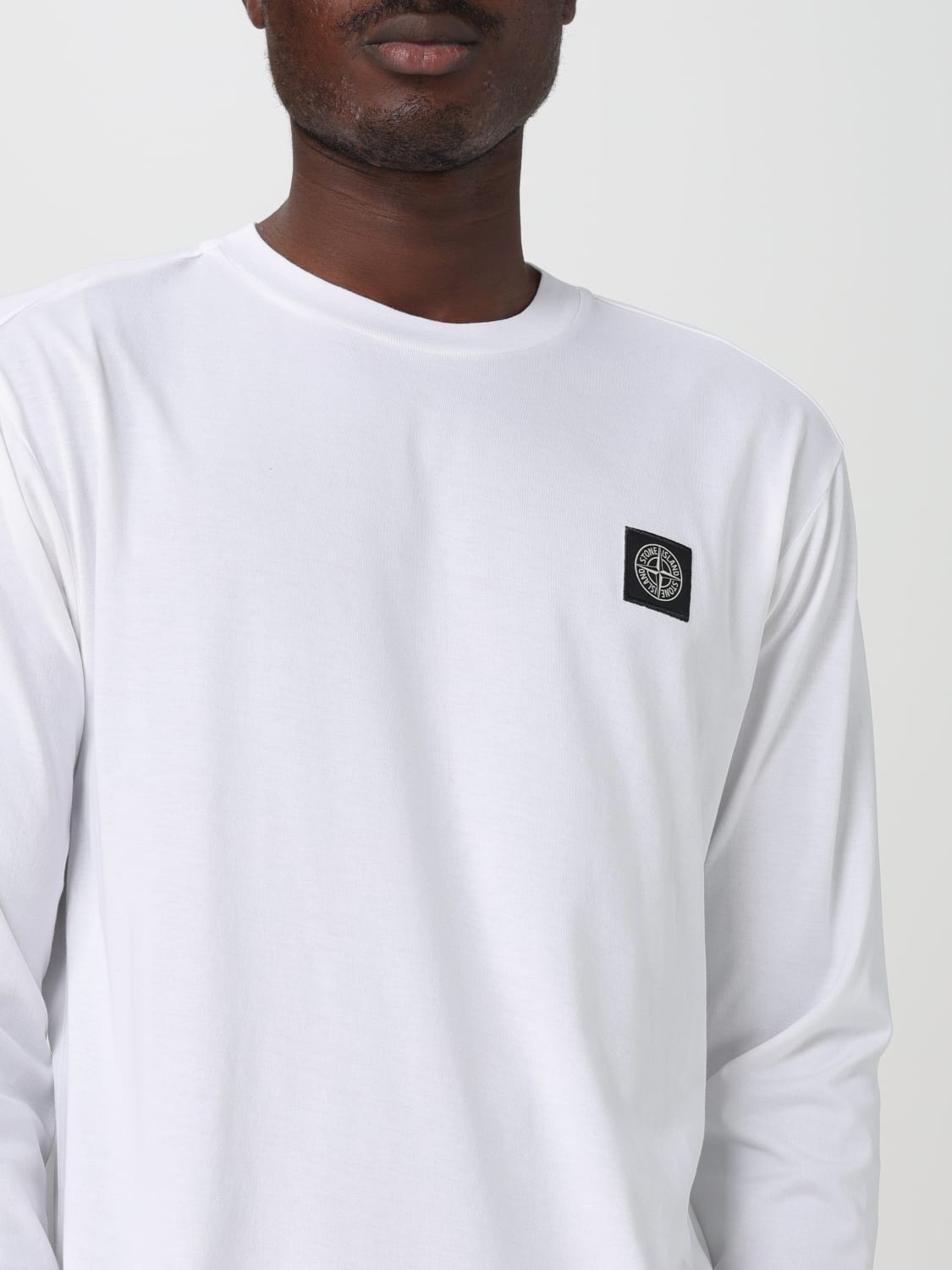 STONE ISLAND SWEATER: Stone Island basic long-sleeve t-shirt with logo, White - Img 5