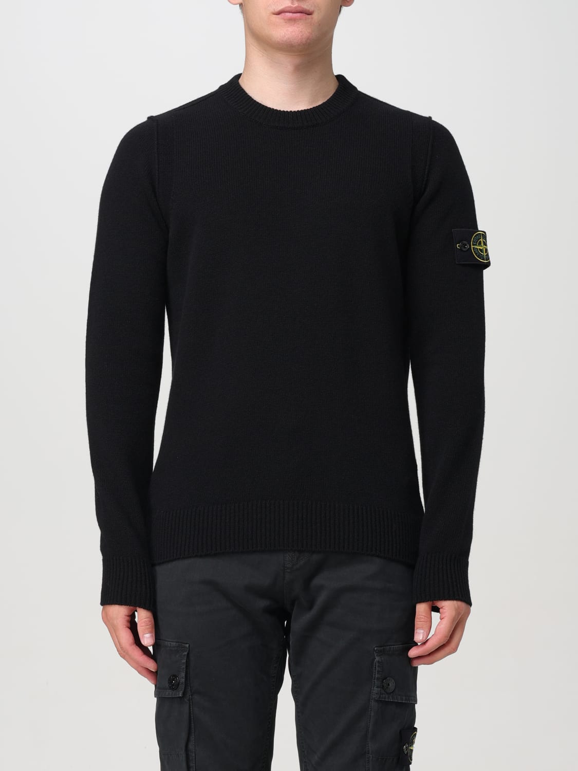 STONE ISLAND 스웨터: 스웨터 남성 Stone Island, 블랙 - Img 1