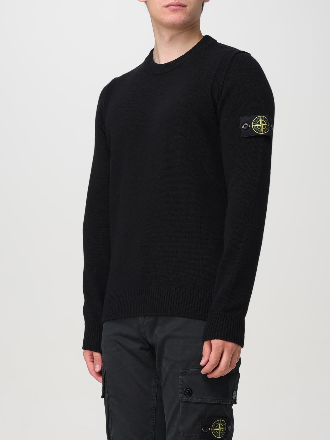 STONE ISLAND 스웨터: 스웨터 남성 Stone Island, 블랙 - Img 4