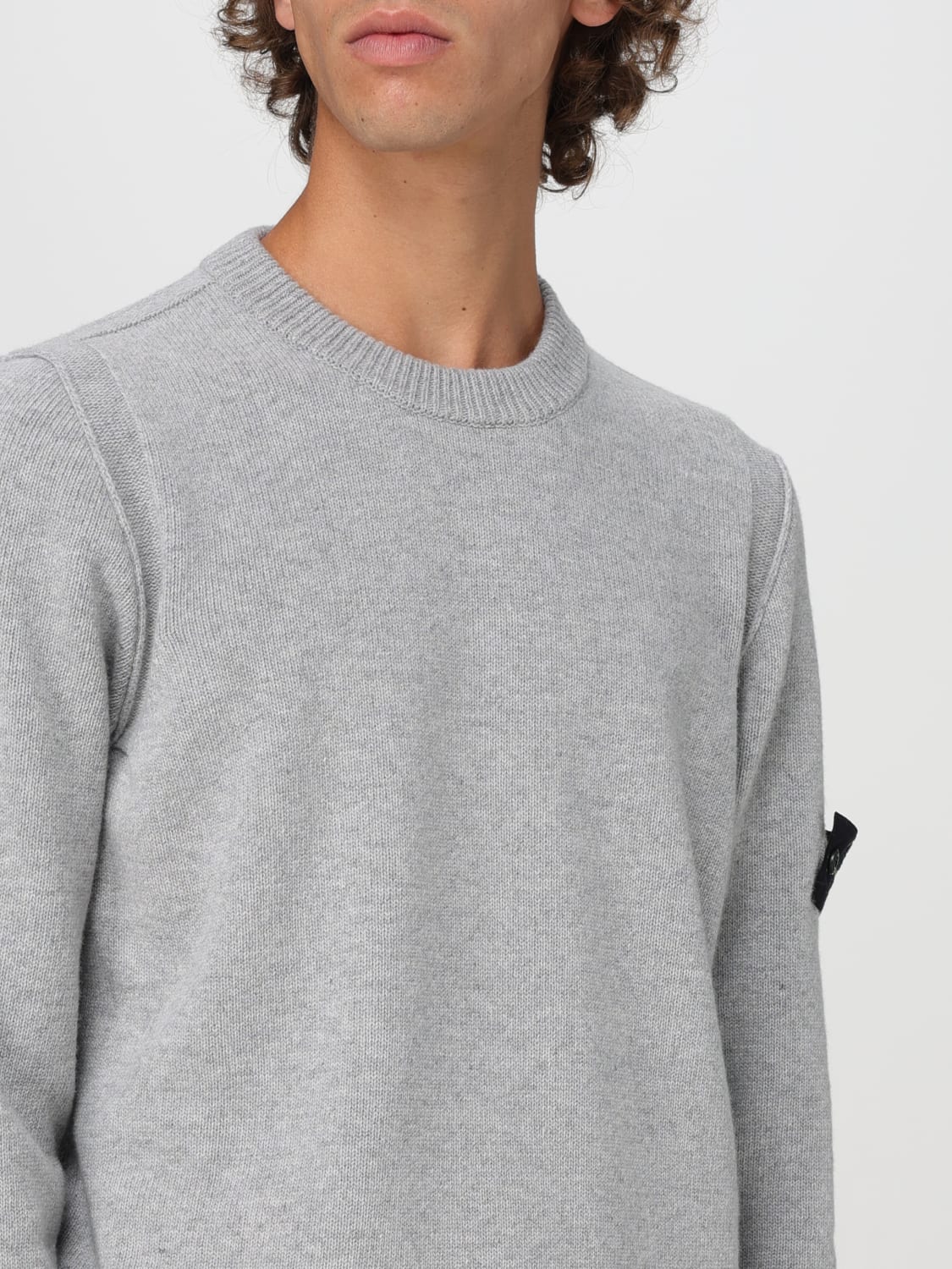 STONE ISLAND Sweater men Grey Stone Island sweater 8115508A3 online at GIGLIO.COM