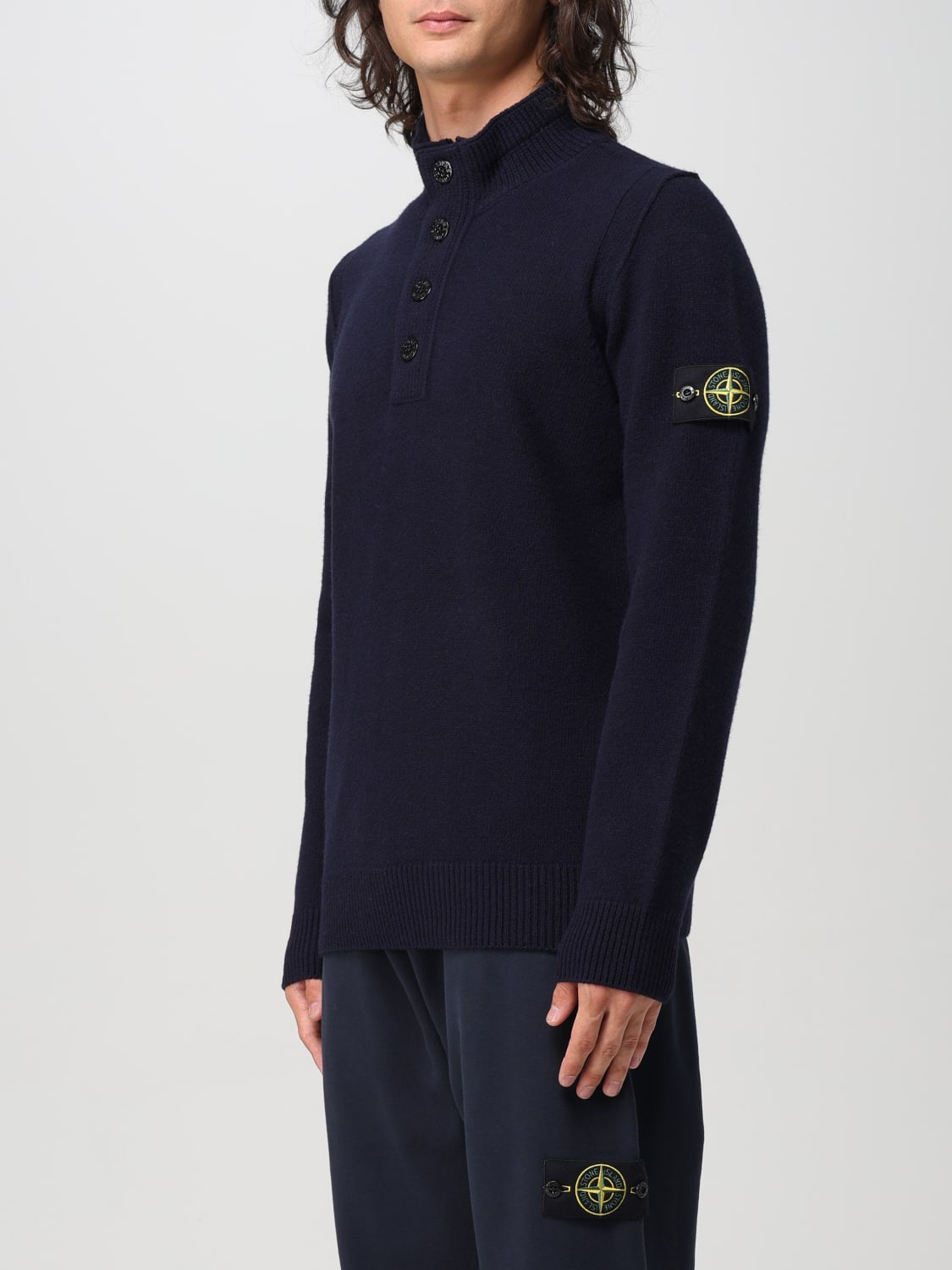 STONE ISLAND JERSEY: Jersey hombre Stone Island, Azul Marino - Img 3