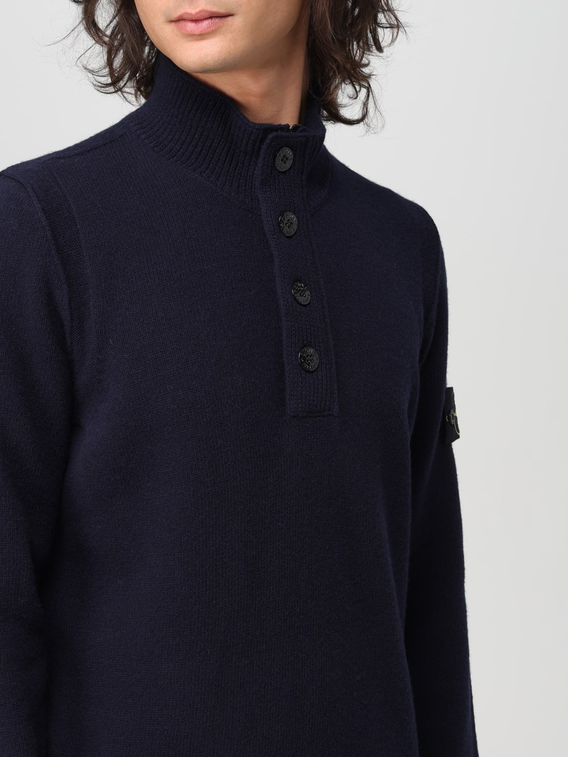 STONE ISLAND JERSEY: Jersey hombre Stone Island, Azul Marino - Img 4