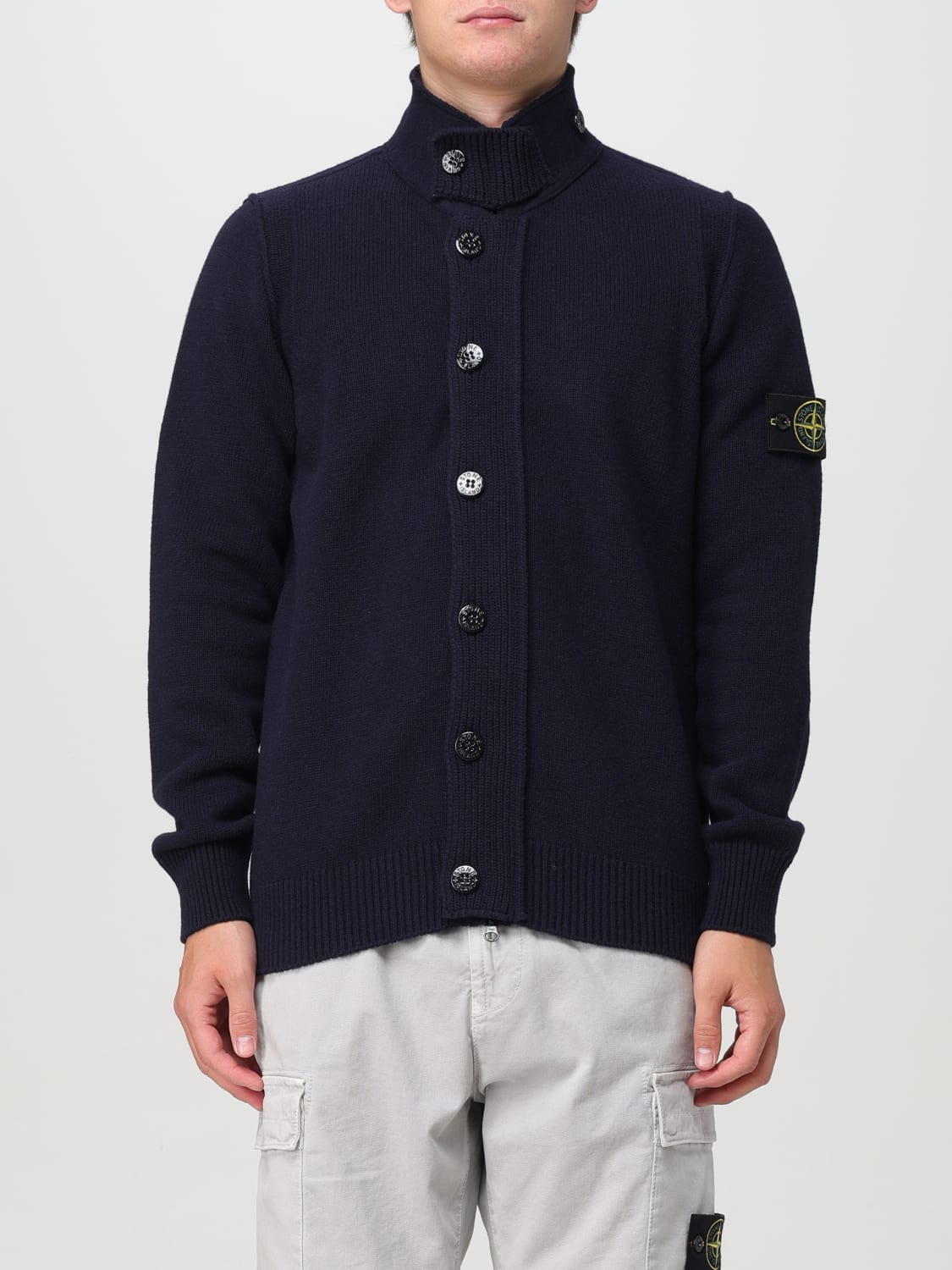 STONE ISLAND CARDIGAN: Sweater men Stone Island, Navy - Img 1