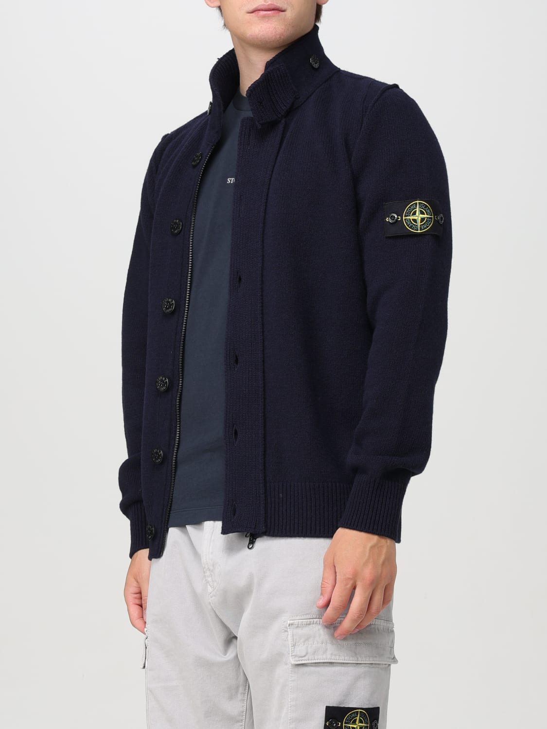 STONE ISLAND CARDIGAN: Sweater men Stone Island, Navy - Img 4