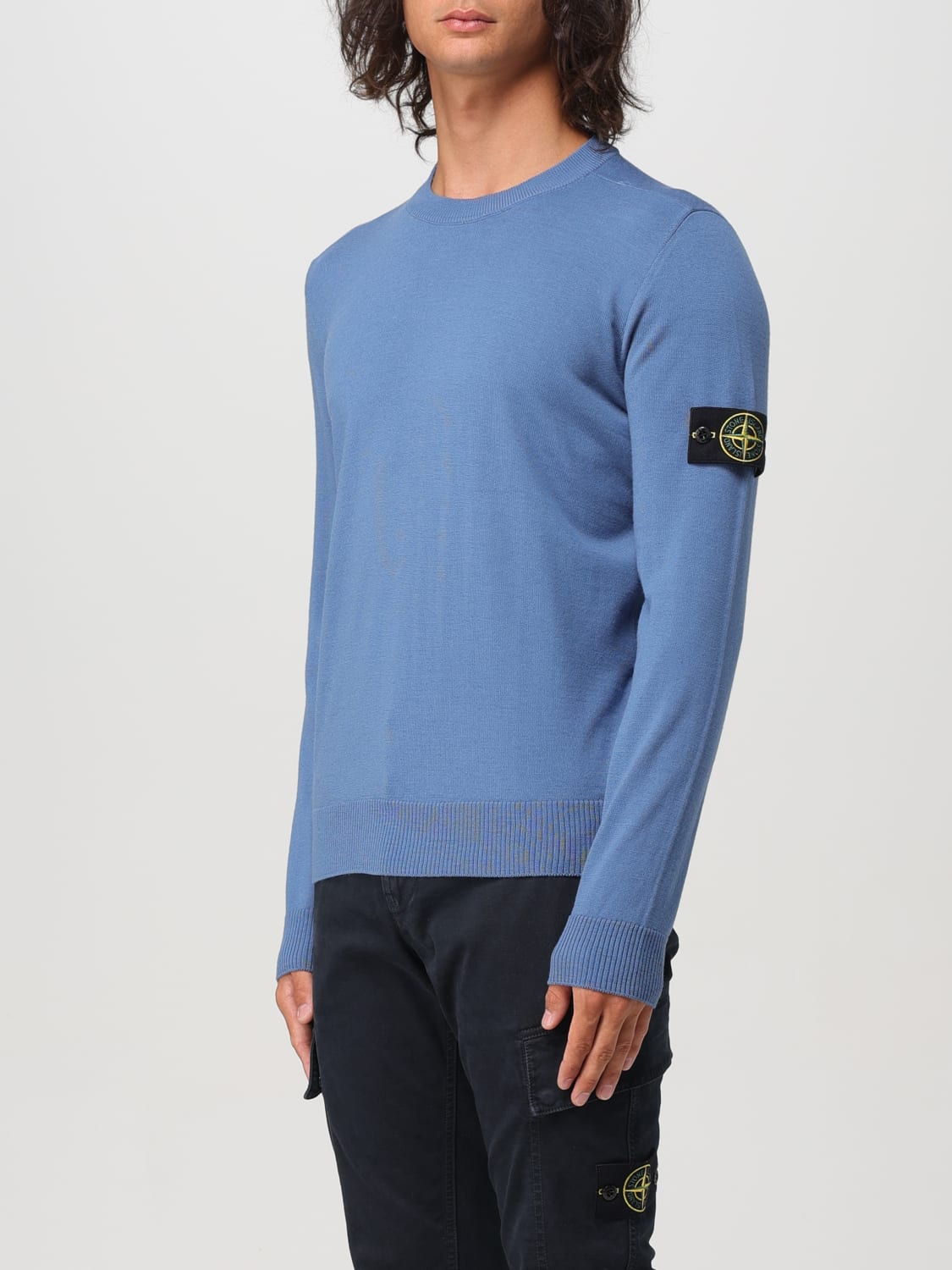 STONE ISLAND Sweater men Blue 1 Stone Island sweater 8115510C4 online at GIGLIO.COM