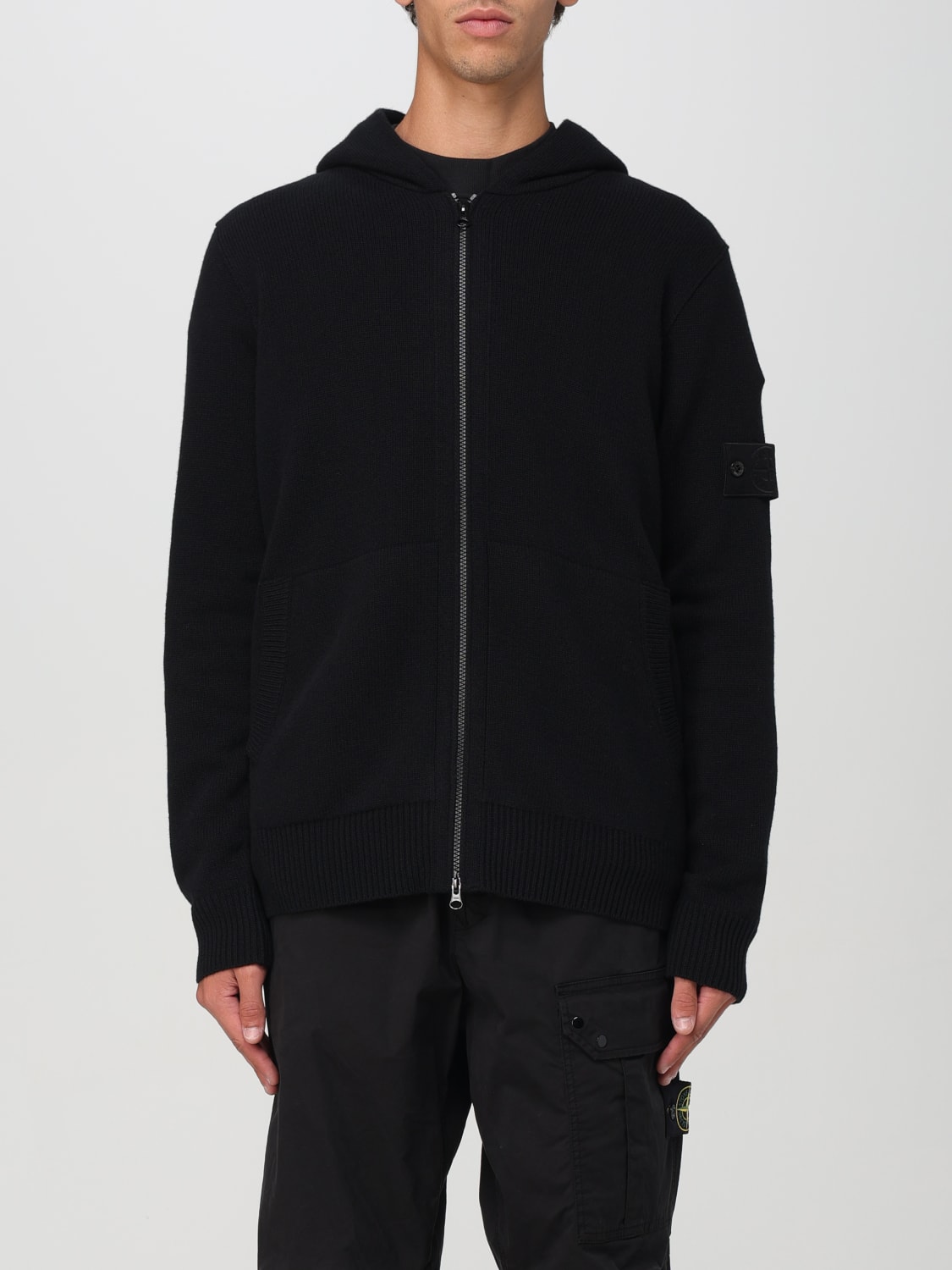 STONE ISLAND zip up hoodie Black Stone Island sweatshirt 8115528FA online at GIGLIO.COM