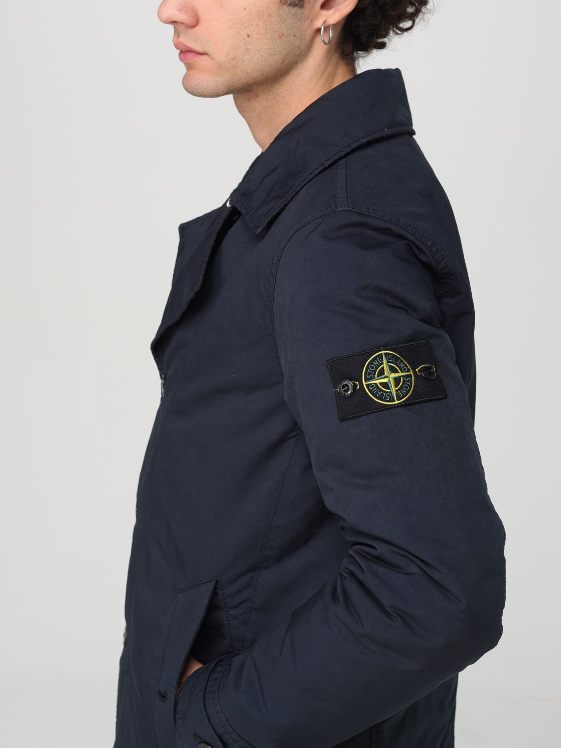 Navy blue stone island jacket best sale