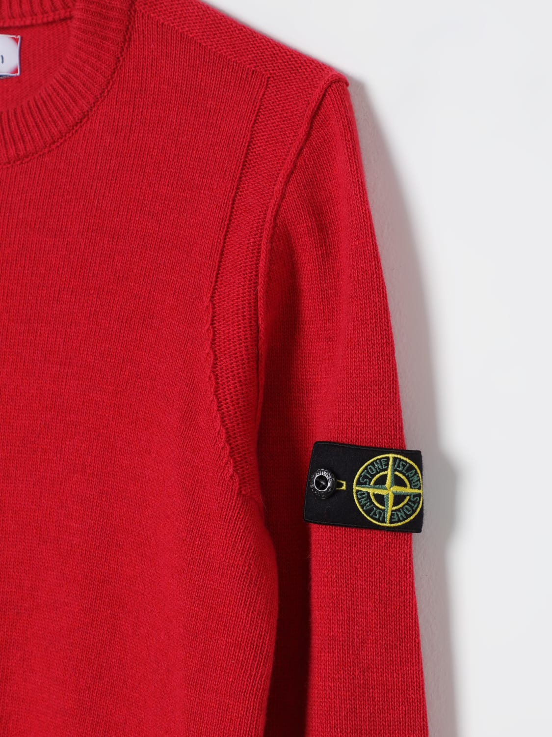 Red stone island jumper junior sales