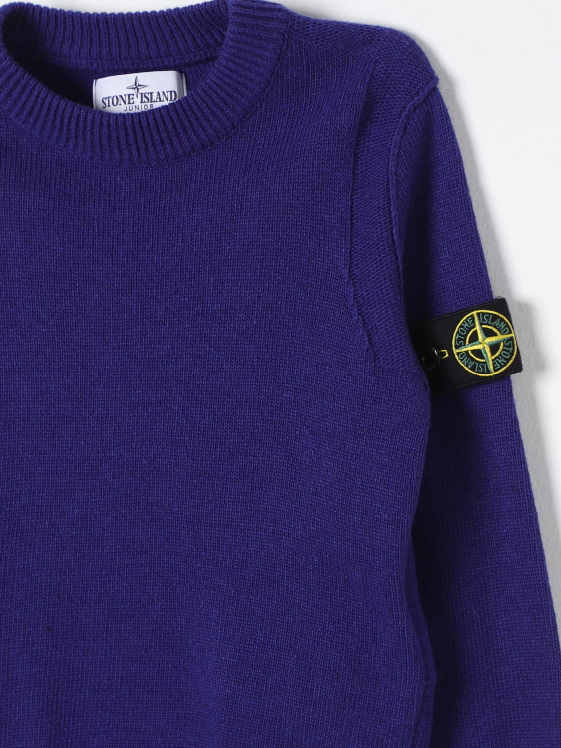 STONE ISLAND JUNIOR SWEATER: Sweater kids Stone Island Junior, Royal Blue - Img 3