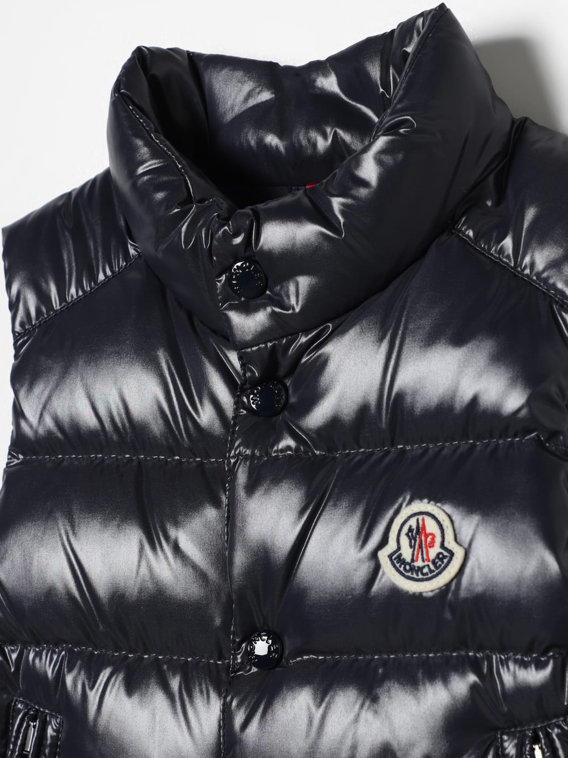 MONCLER ЖИЛЕТ: Куртка Детское Moncler, Синий - Img 3