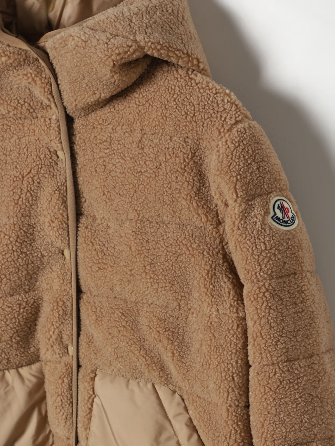 MONCLER JACKET: Jacket kids Moncler, Beige - Img 3