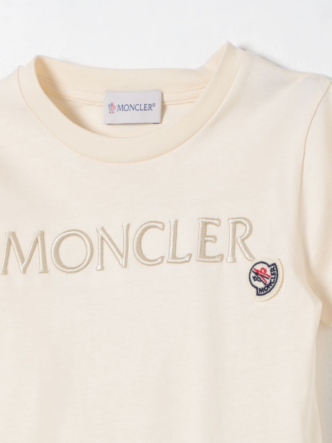 MONCLER 티셔츠: 티셔츠 남아 Moncler, 옐로우 크림 - Img 3