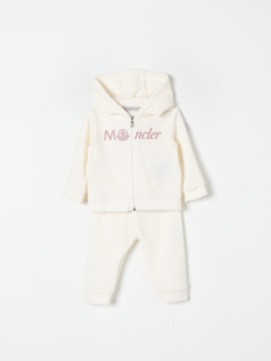 MONCLER JUMPSUIT: Moncler hoodie + joggers set, Cream - Img 1