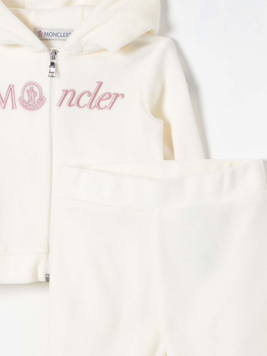 MONCLER JUMPSUIT: Moncler hoodie + joggers set, Cream - Img 3