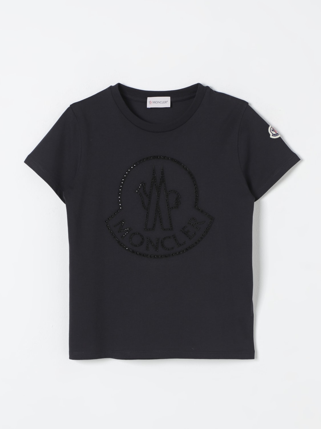 MONCLER T-SHIRT: T-shirt kids Moncler, Black - Img 1