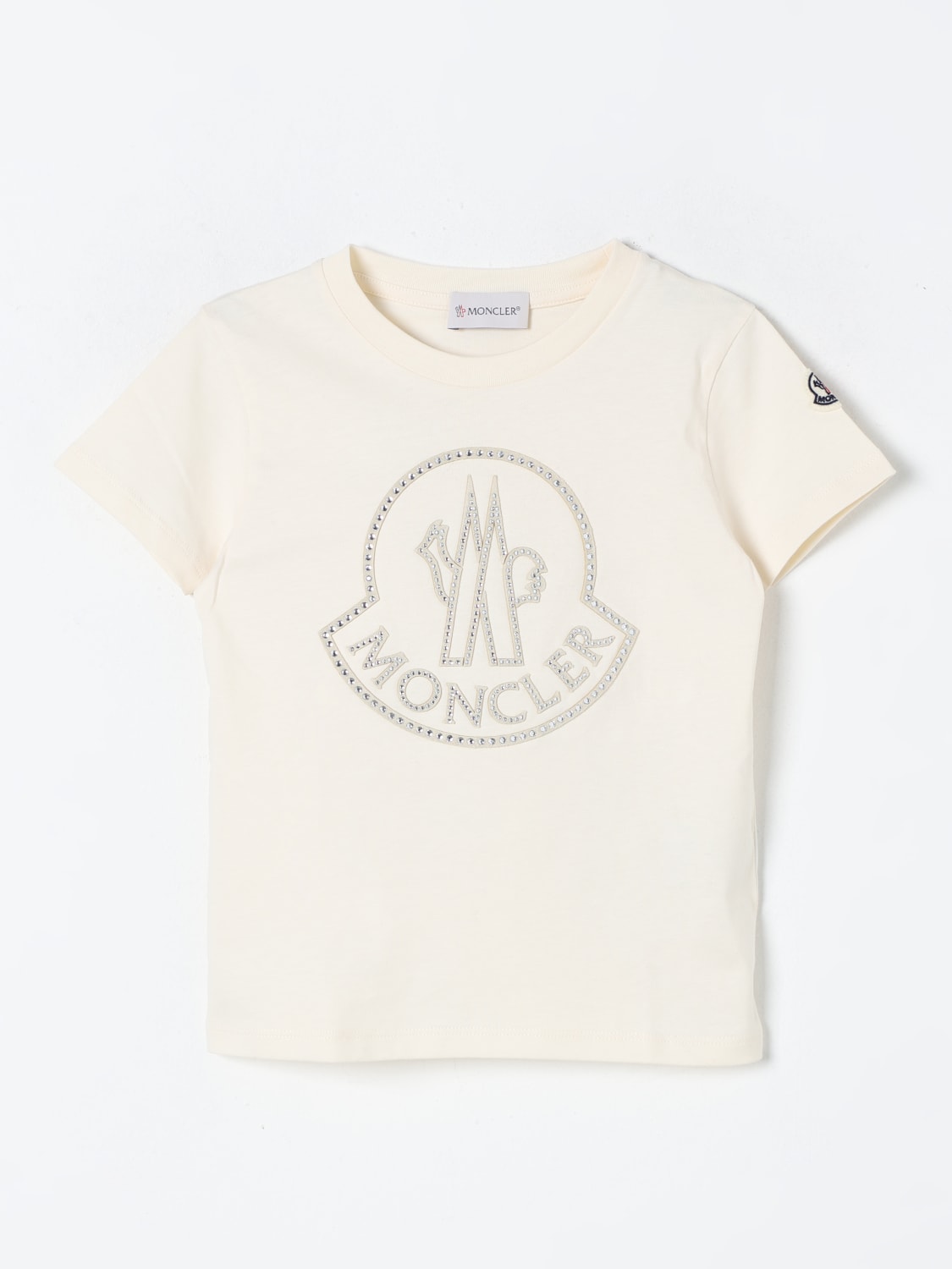 MONCLER T-SHIRT: T-shirt kids Moncler, Yellow Cream - Img 1