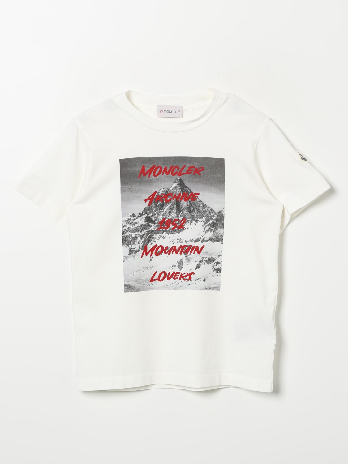 MONCLER T-SHIRT: T-shirt kids Moncler, White - Img 1