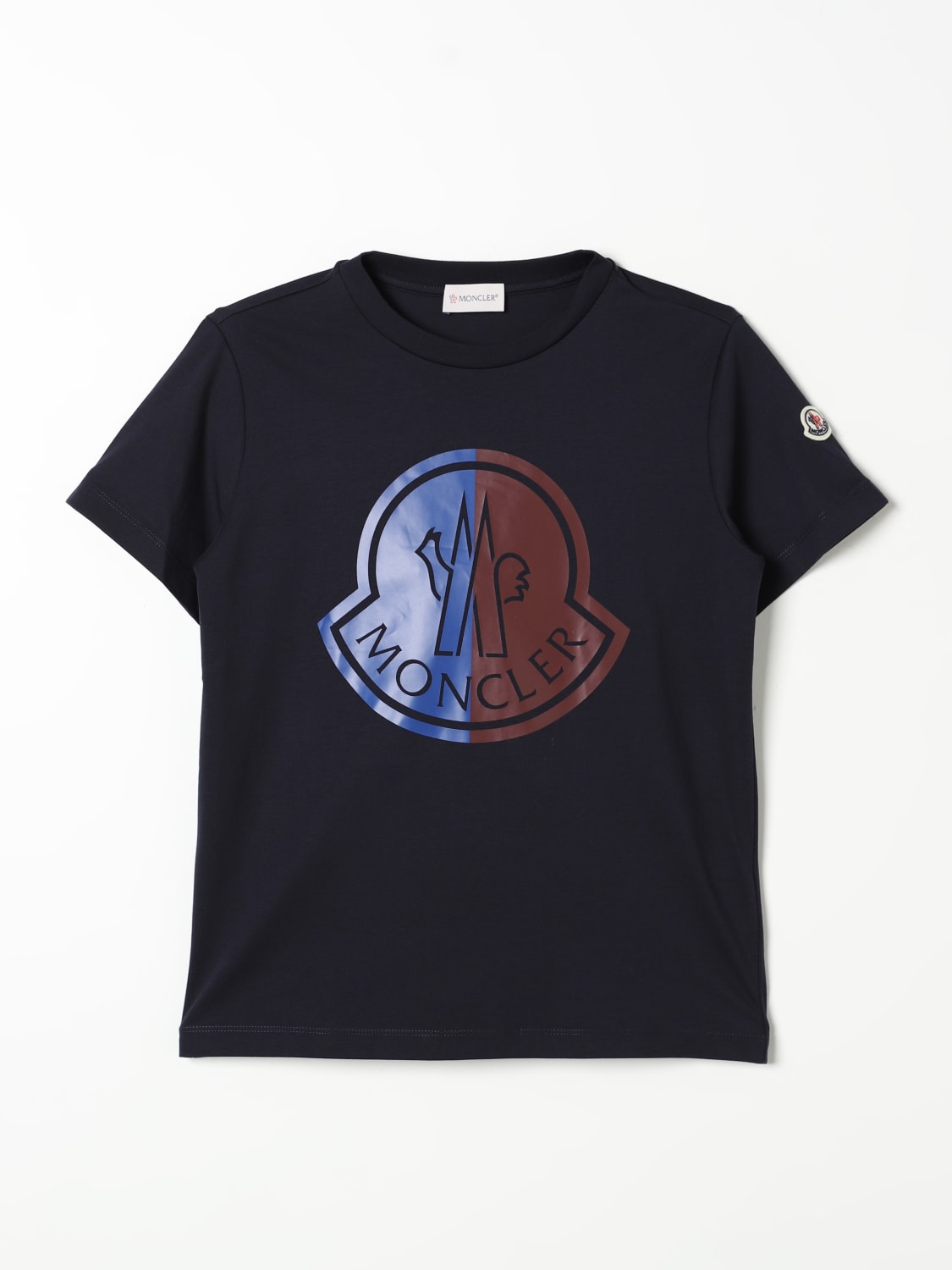 MONCLER T-SHIRT: T-shirt Moncler in cotone , Blue - Img 1