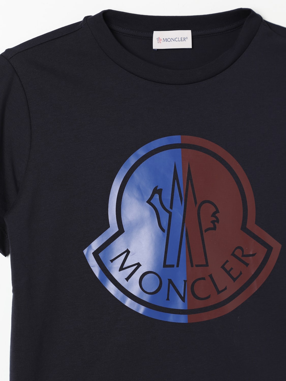 MONCLER T-SHIRT: T-shirt Moncler in cotone , Blue - Img 3