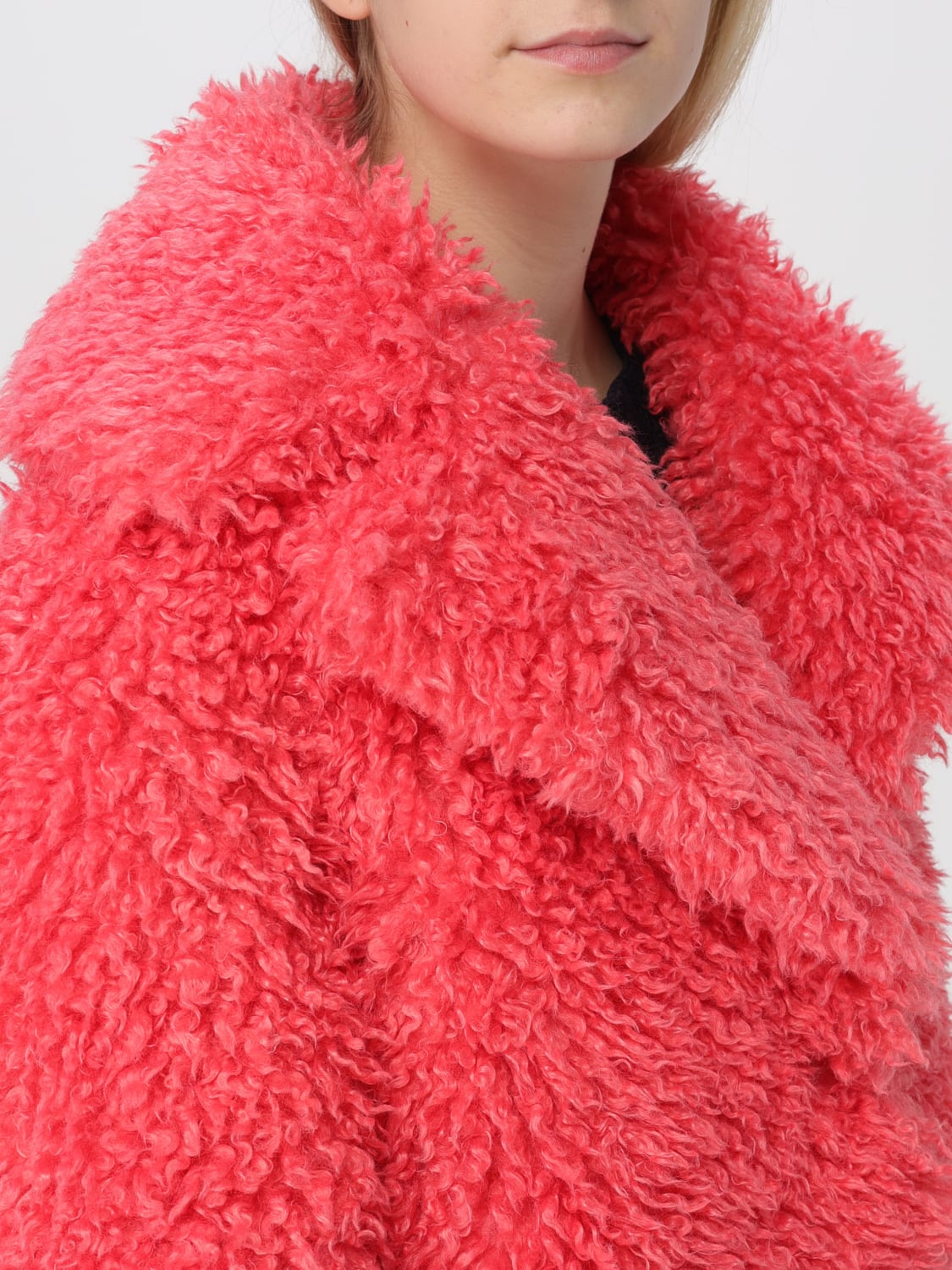 PATRIZIA PEPE COAT: Coat woman Patrizia Pepe, Fuchsia - Img 5