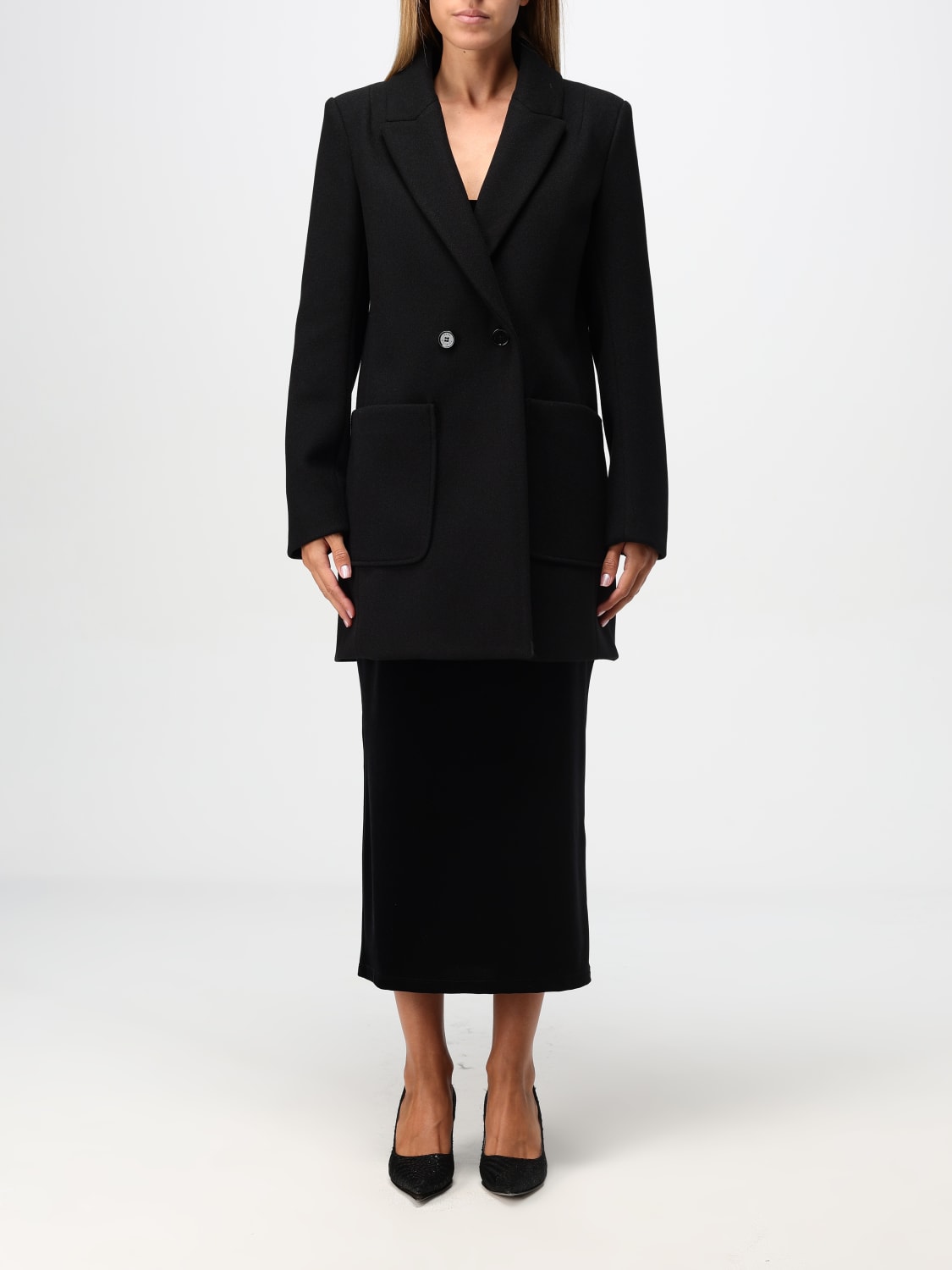 PATRIZIA PEPE COAT: Coat woman Patrizia Pepe, Black - Img 1