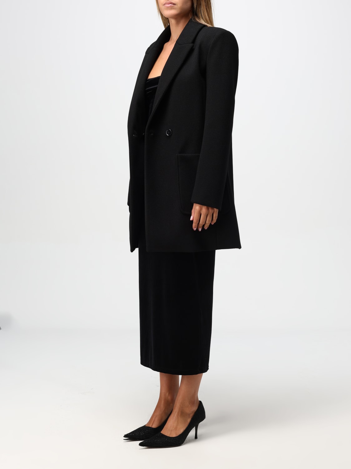 PATRIZIA PEPE COAT: Coat woman Patrizia Pepe, Black - Img 3