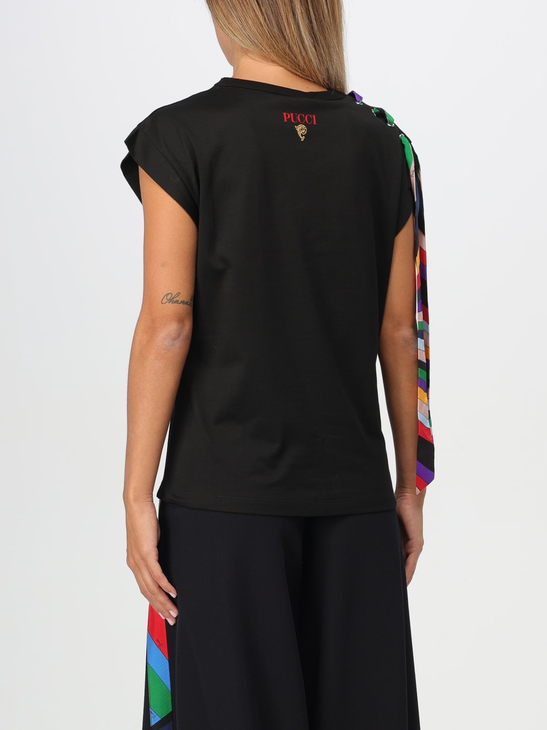 PUCCI TOP E BLUSE: Top Pucci in cotone , Nero - Img 3