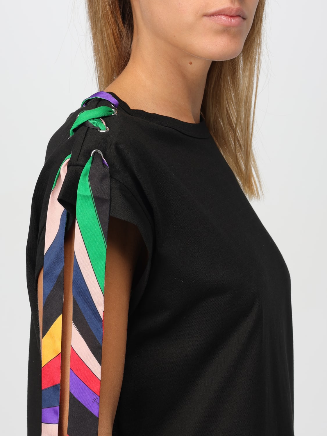 PUCCI TOP E BLUSE: Top Pucci in cotone , Nero - Img 5