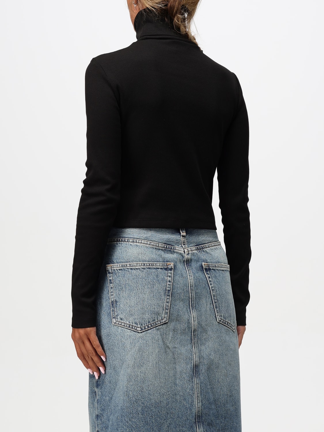 CALVIN KLEIN JEANS MAGLIA: Maglia Calvin Klein Jeans in cotone stretch, Nero - Img 2