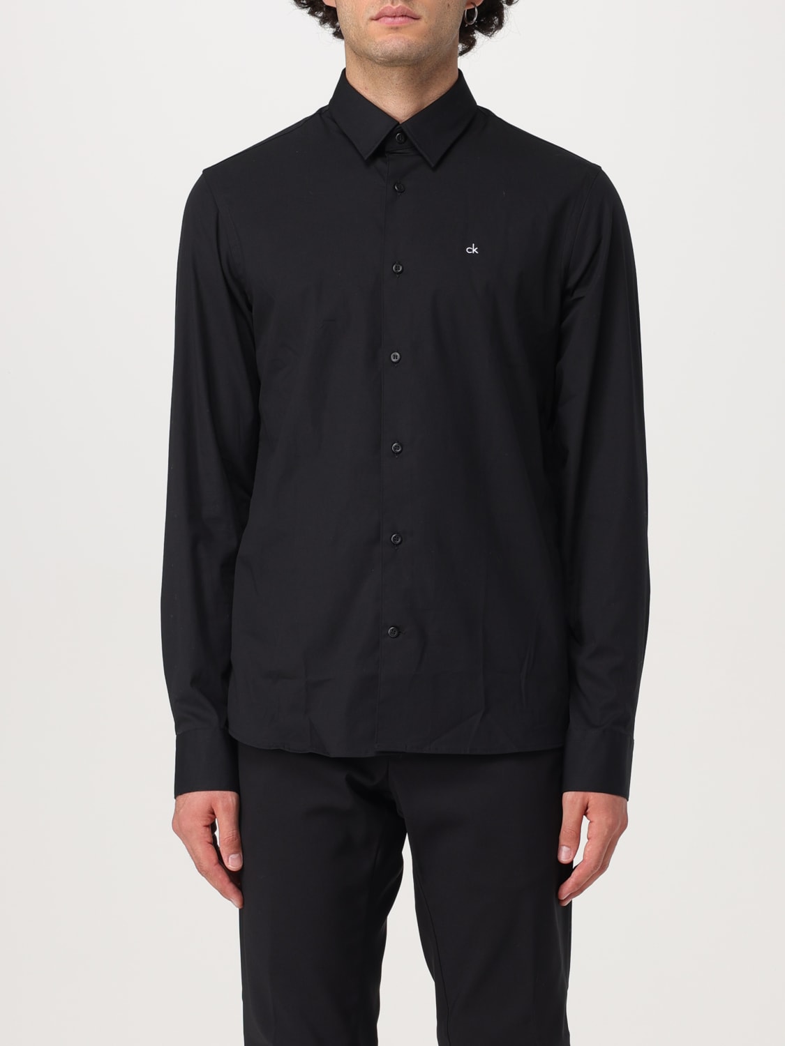 CALVIN KLEIN CAMICIA: Camicia Calvin Klein in cotone stretch , Nero - Img 1