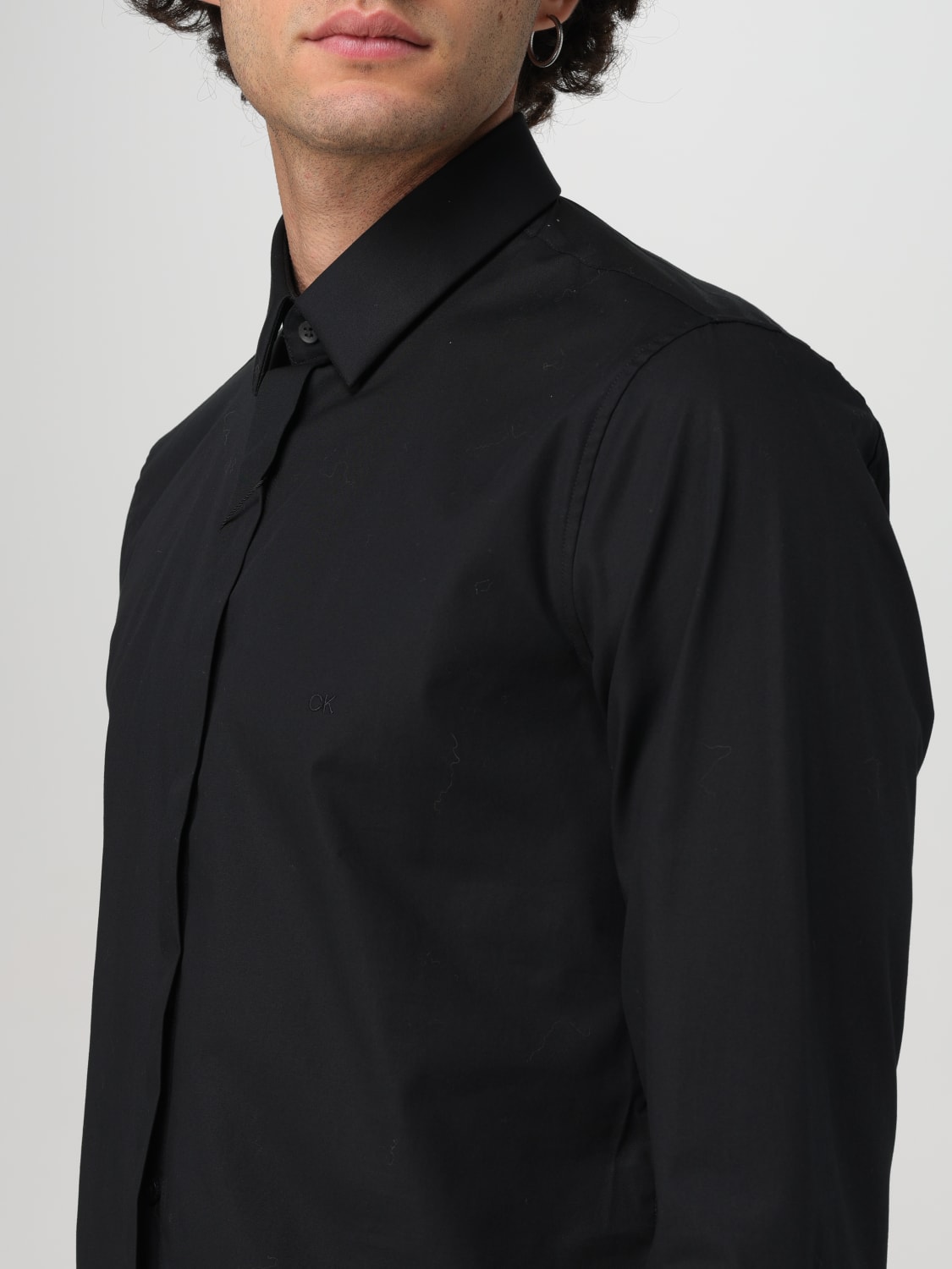 CALVIN KLEIN CAMICIA: Camicia Calvin Klein in cotone stretch, Nero - Img 3