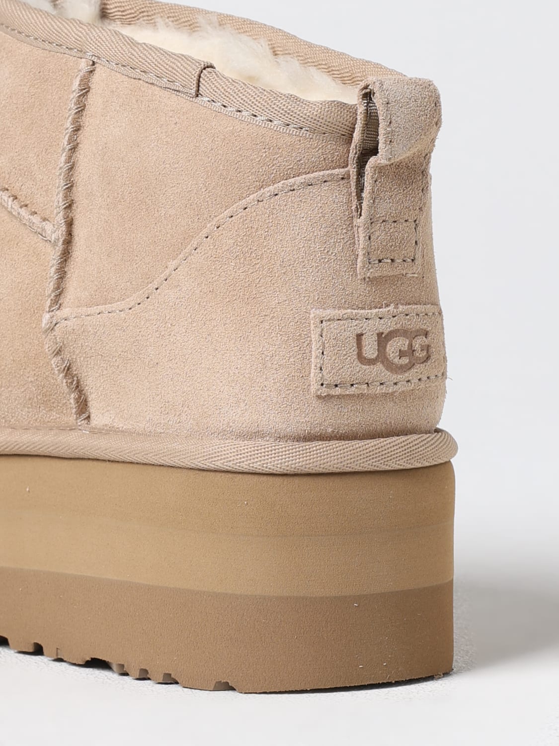 UGG FLAT ANKLE BOOTS: Shoes woman UGG, Beige - Img 4