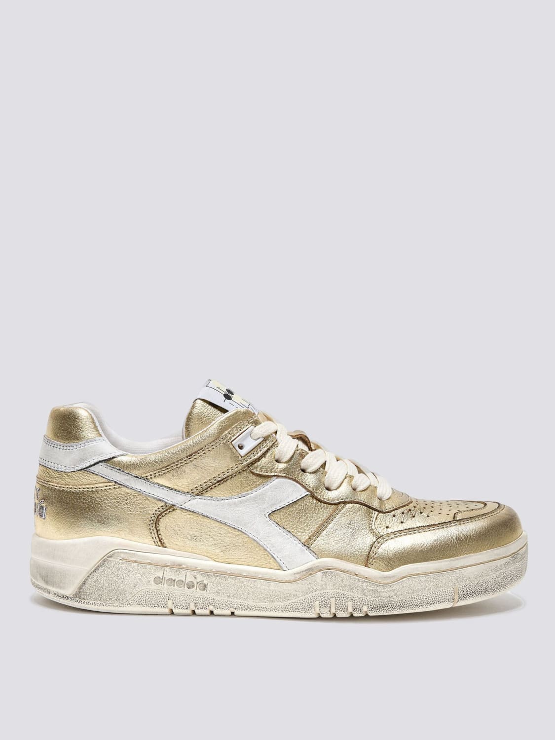 Giglio Sneakers Goud Diadora Heritage in pelle laminata