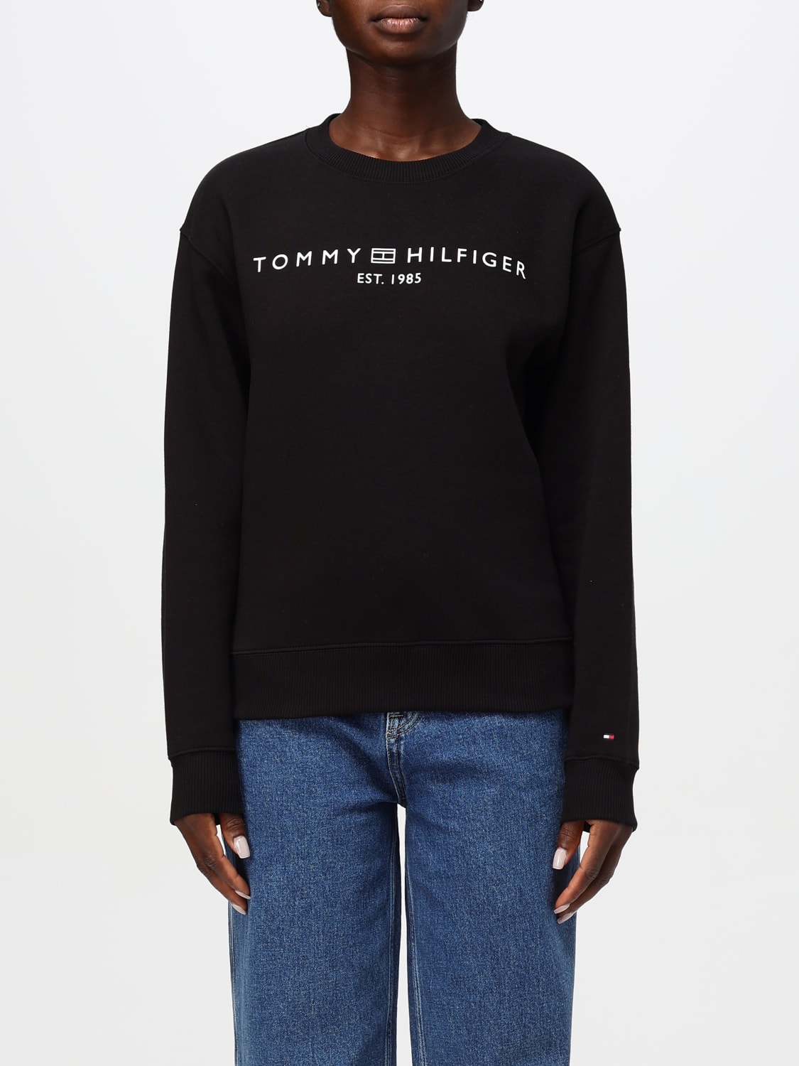 TOMMY HILFIGER SWEATSHIRT: Sweatshirt woman Tommy Hilfiger, Black - Img 1