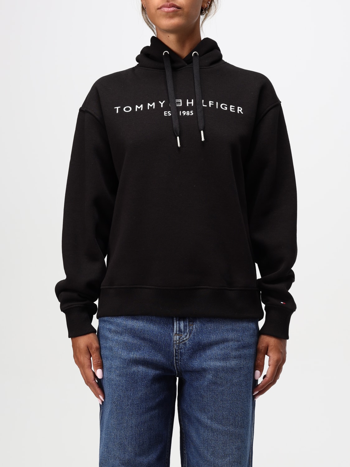 TOMMY HILFIGER SWEATSHIRT: Sweatshirt woman Tommy Hilfiger, Black - Img 1