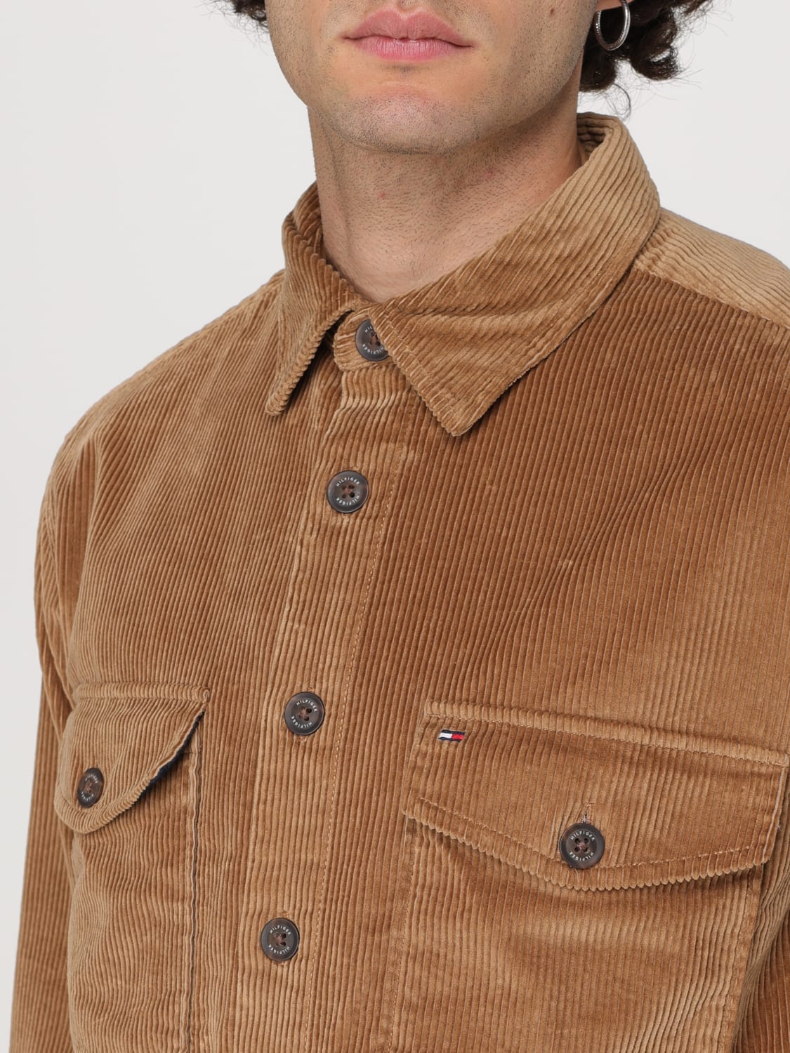 TOMMY HILFIGER SHIRT: Shirt men Tommy Hilfiger, Brown - Img 3