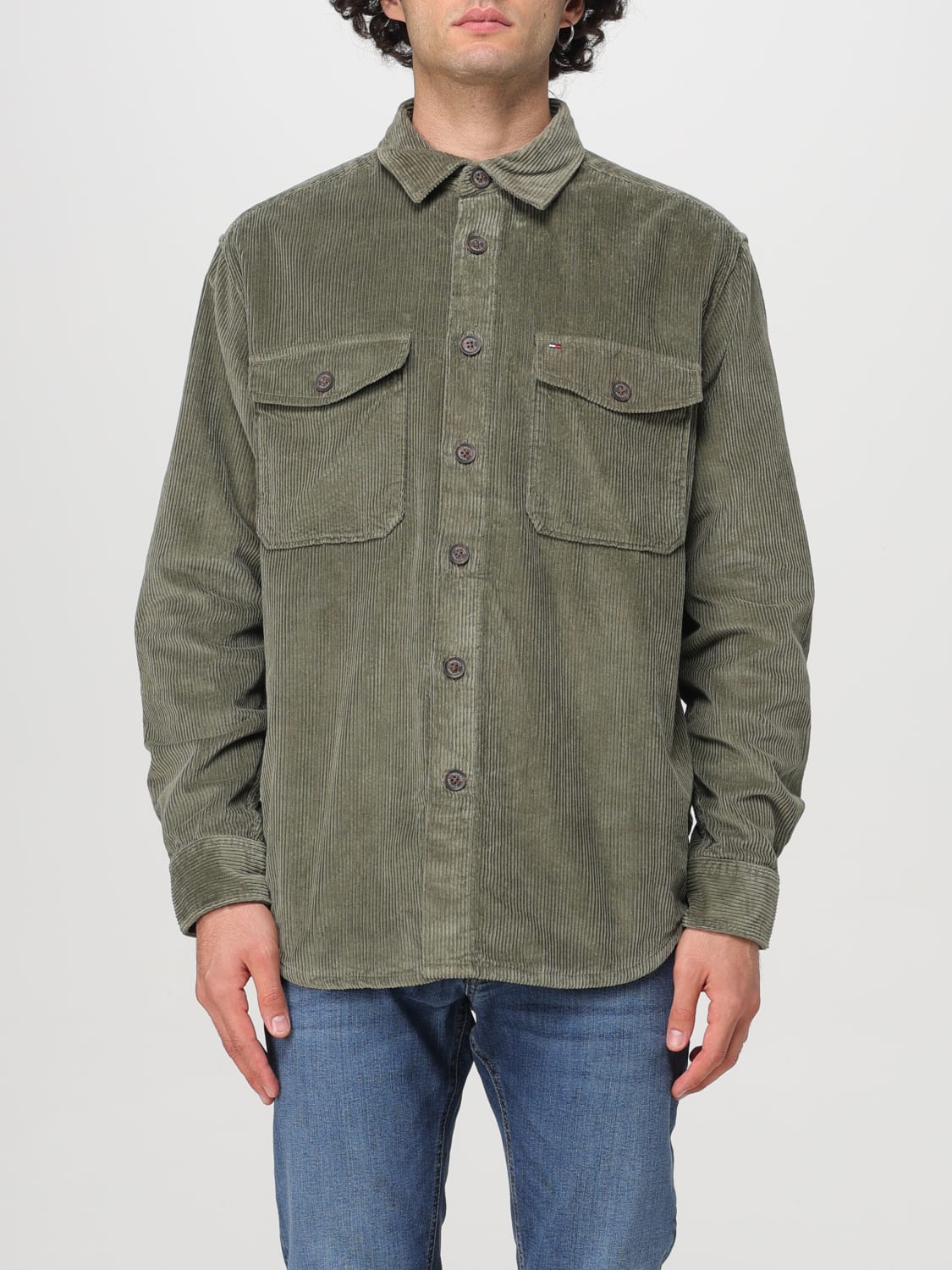 TOMMY HILFIGER SHIRT: Shirt men Tommy Hilfiger, Military - Img 1