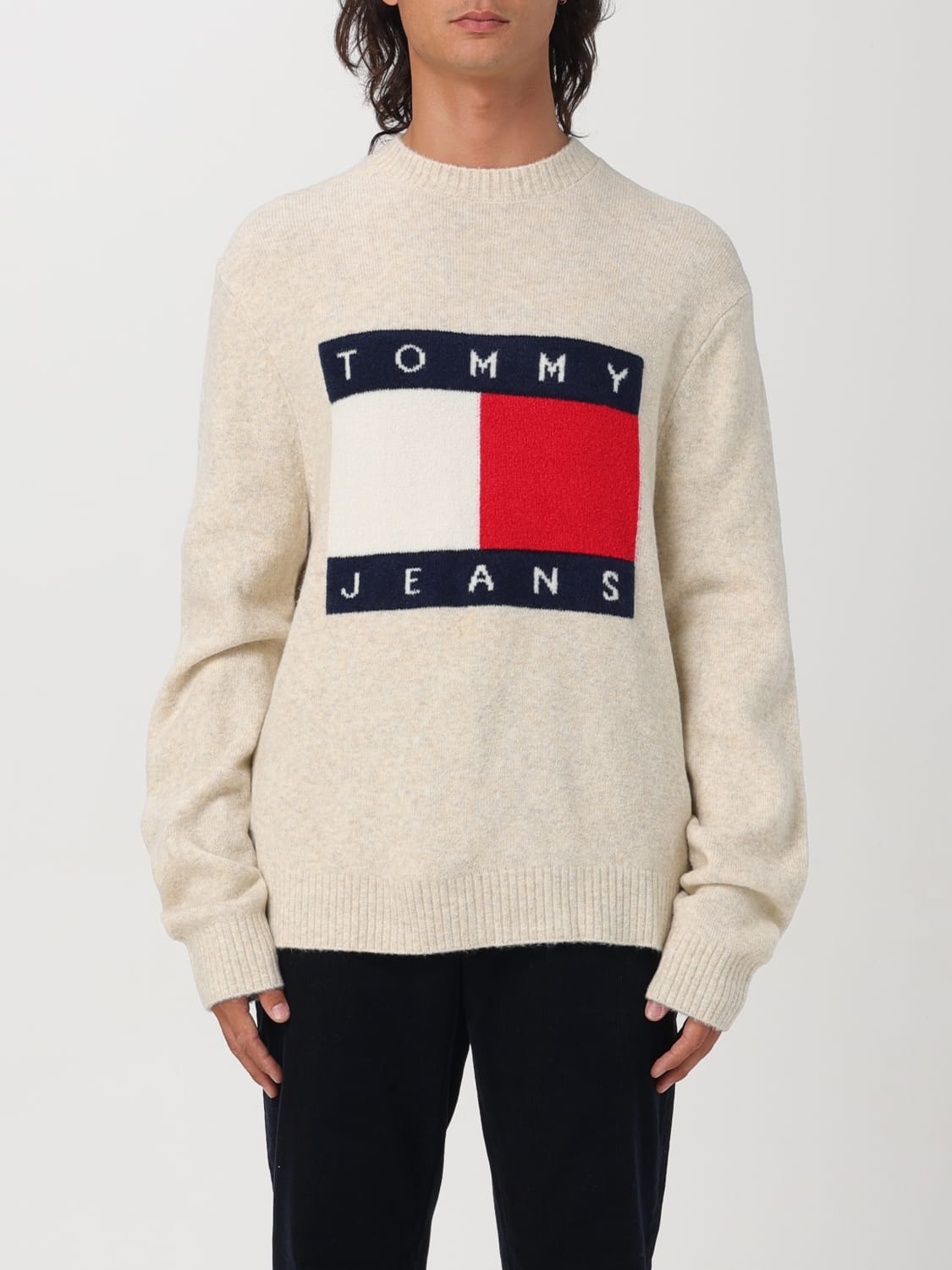 TOMMY JEANS 스웨터: 스웨터 남성 Tommy Jeans, 베이지 - Img 1