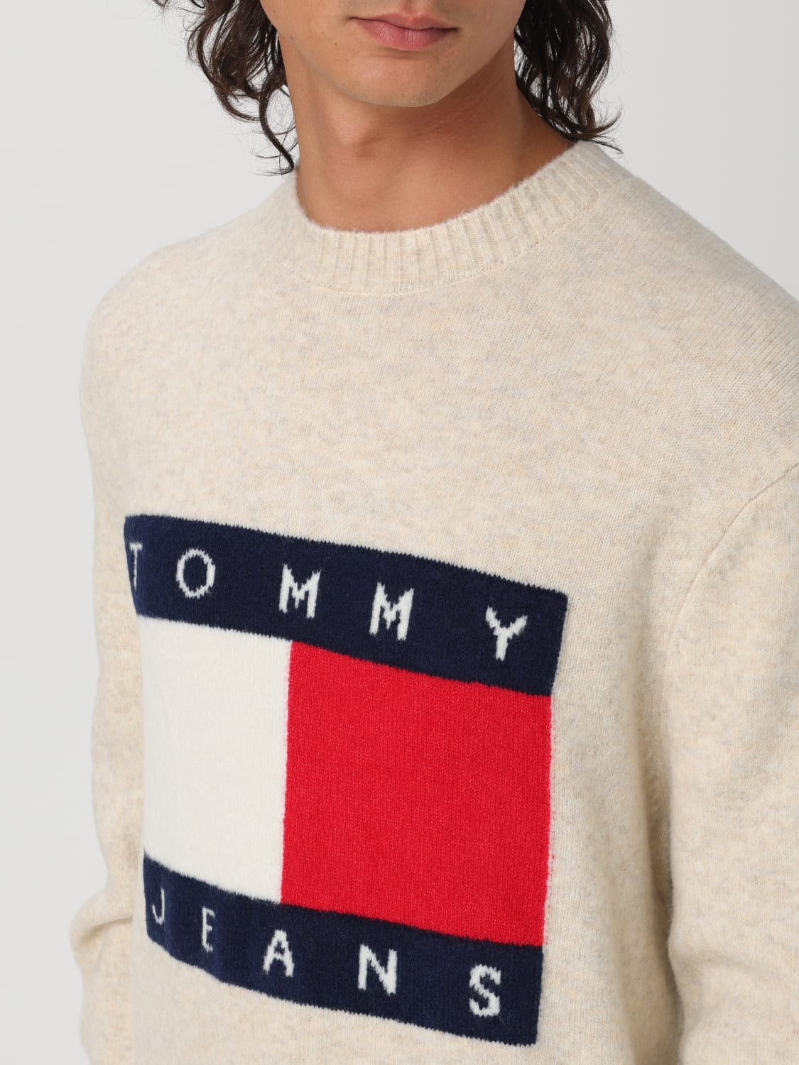 TOMMY JEANS 스웨터: 스웨터 남성 Tommy Jeans, 베이지 - Img 3